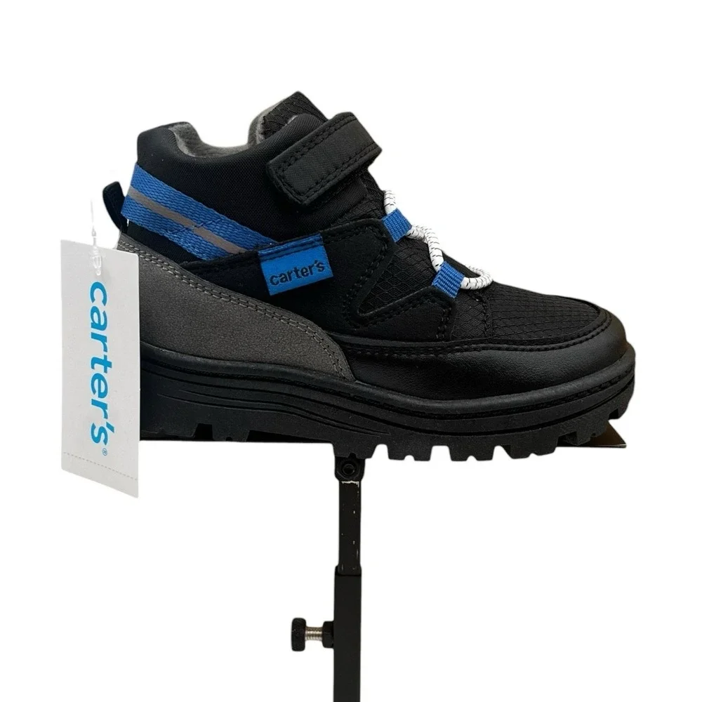 Carter's Toddler Boys Slip-on Athletic Ankle Booties Size 10 Black Blue Gray